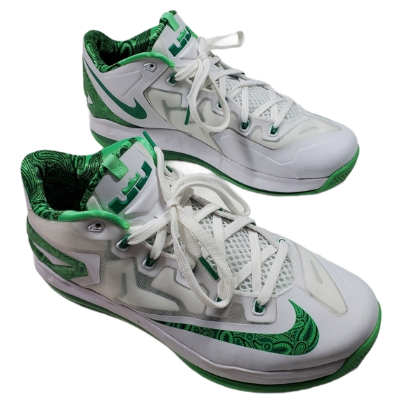 Nike Max Lebron 11 XI Low Size 11 White Green - Picture 7 of 14